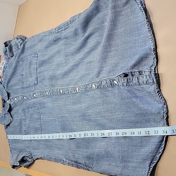 Velvet Heart Chambray Short Sleeve, Button Down Tunic Dress, Size S, EUC - Picture 10 of 11